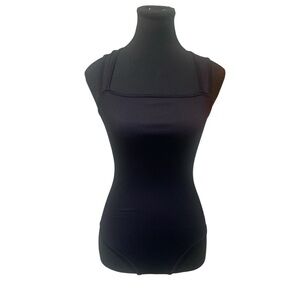 OQQ  Black Ribbed Bodysuit GUC S
